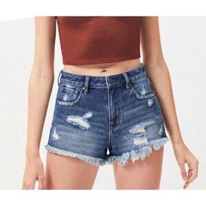PacSun High Rise Festival Cutoff Jean Denim Shorts Dark Wash Size 30